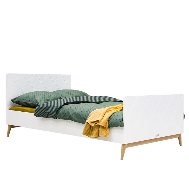 Bopita Twinbed/twijfelaar Paris Wit/Eiken 120x200cm