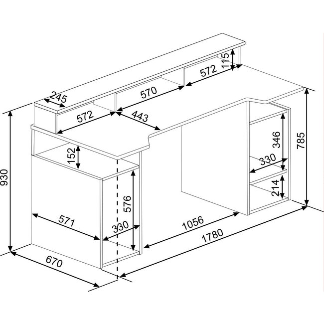 Trasman Game bureau Antraciet