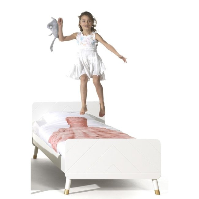 Vipack Kinderbed Billy - Satijn wit - 90x200