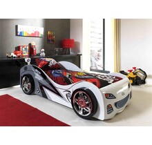 Autobed Wit Brap Brap Raceauto - 90 x 200 cm