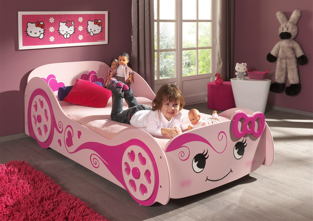 Roze Love Car Autobed x 200 - Laagste prijsgarantie - Kinderkamerwebwinkel.nl