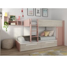 Stapelbed Jules Roze met kast en 2 lades