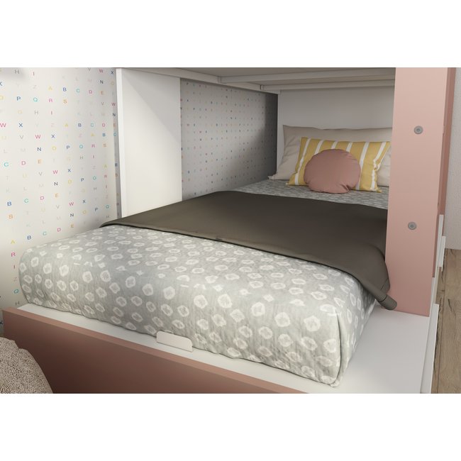 Trasman Stapelbed Jules Roze met kast en 2 lades