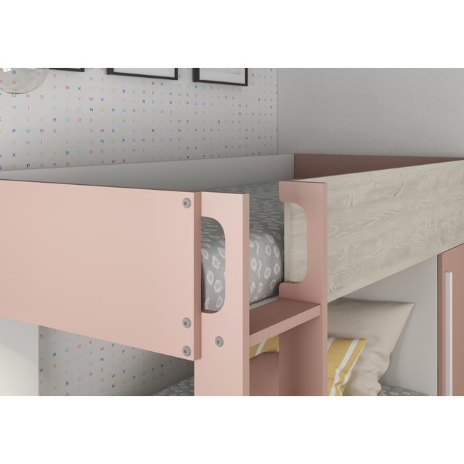 Trasman Stapelbed Jules Roze met kast en 2 lades