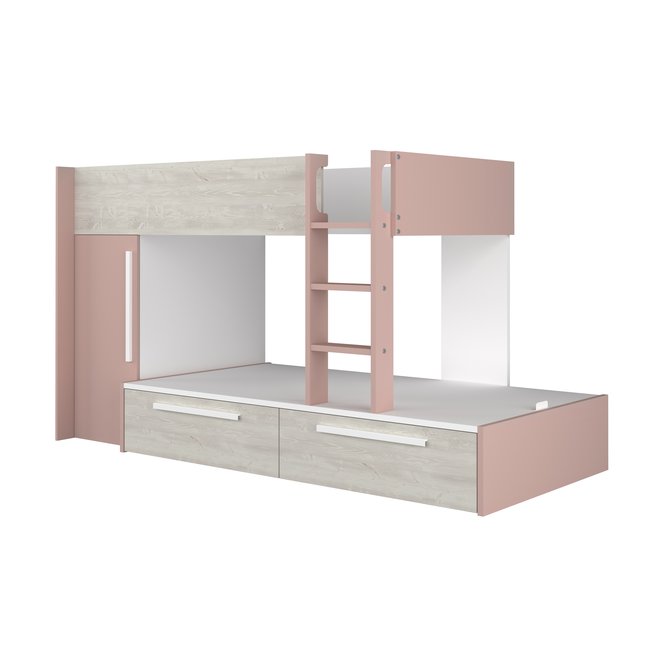 Trasman Stapelbed Jules Roze met kast en 2 lades