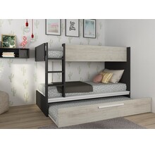 Stapelbed Jules antraciet met slaaplade