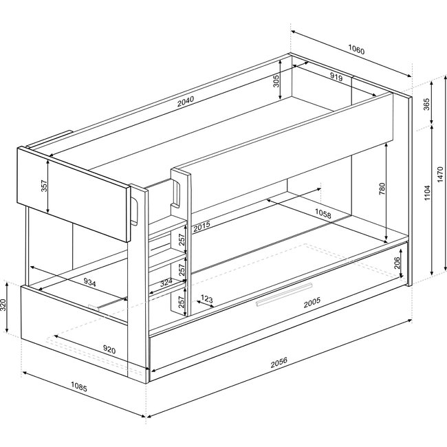 Trasman Stapelbed Jules roze met slaaplade