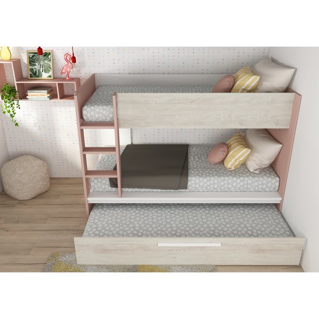 Trasman Stapelbed Jules roze met slaaplade