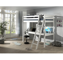 Hoogslaper met bureau Wit PINO - 90x200cm