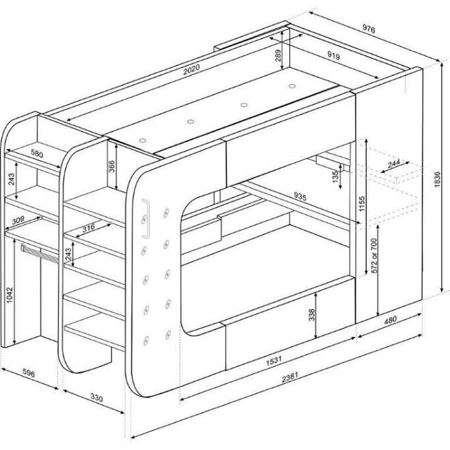 Trasman The Cube Gamingbed 90x200 - antraciet