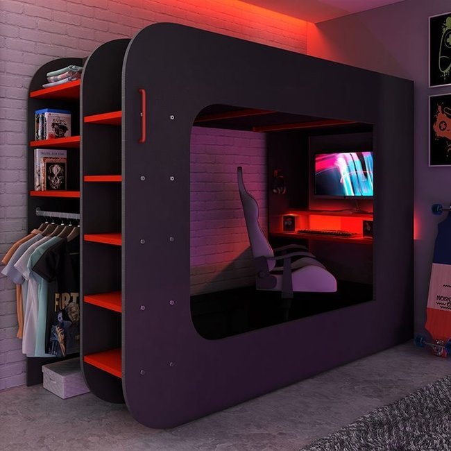 Trasman The Cube Gamingbed 90x200 - antraciet