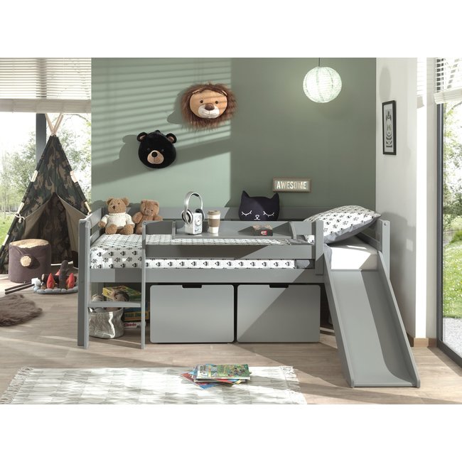 Vipack Halfhoogslaper Pino Grijs 90x200cm