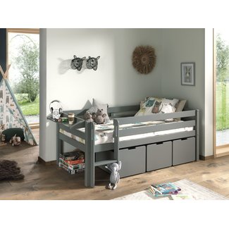 Vipack Halfhoogslaper Pino Grijs 90x200cm