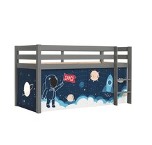 Halfhoogslaper Charlotte met Space shuttle speeltent - Grijs