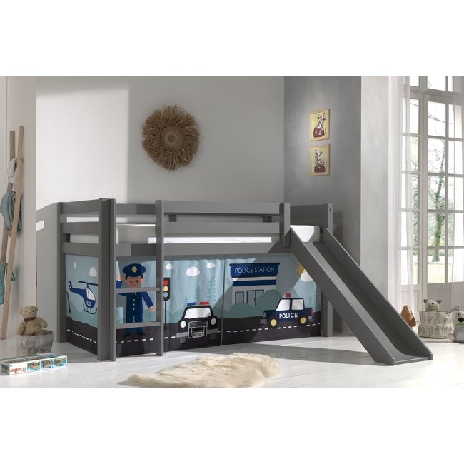 Vipack Halfhoogslaper Charlotte met Police speeltent - Grijs