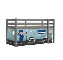 Halfhoogslaper Charlotte met Police speeltent - Grijs