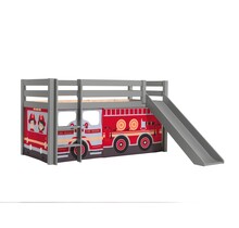 Halfhoogslaper Charlotte met Fire truck speeltent - Grijs