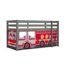 Halfhoogslaper Charlotte met Fire truck speeltent - Grijs