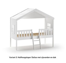 Halfhoogslaper Dallas - 90x200 met dak en zijwanden (variant 3)