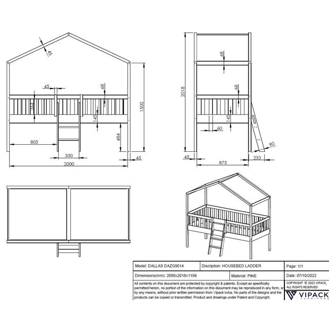 Vipack Halfhoogslaper Dallas