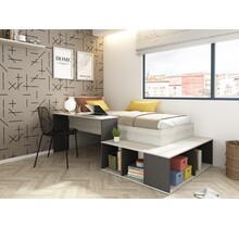 Kinderbed Blake - Antraciet en grijs eiken