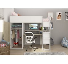 Hoogslaper Flow Grijs eiken/wit