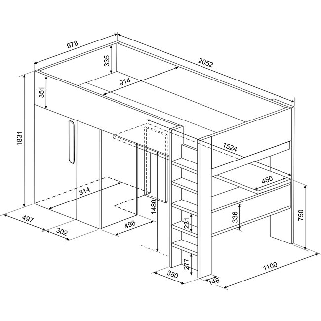 Trasman Hoogslaper Studio Smokey blue