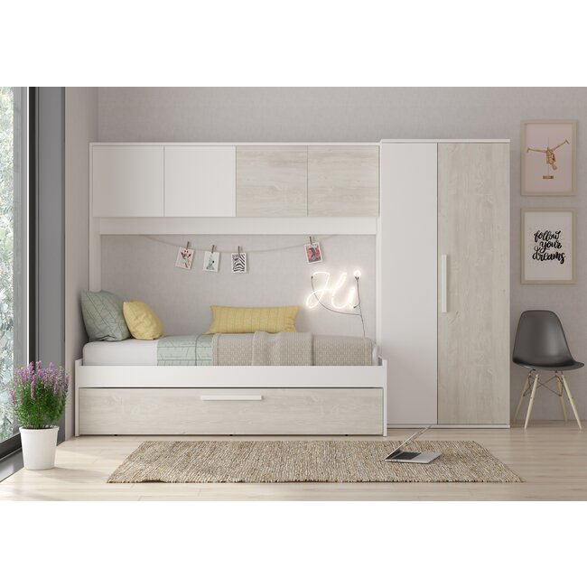 Trasman Kinderbed Artik - Grijs eiken met wit