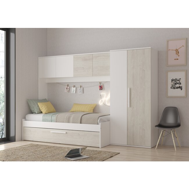 Trasman Kinderbed Artik - Grijs eiken met wit