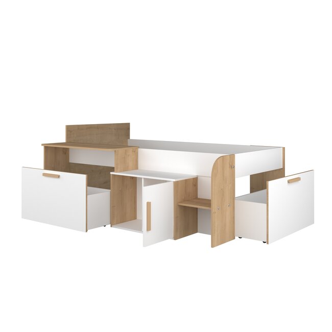 Trasman Kinderbed Sacha - Eiken met wit