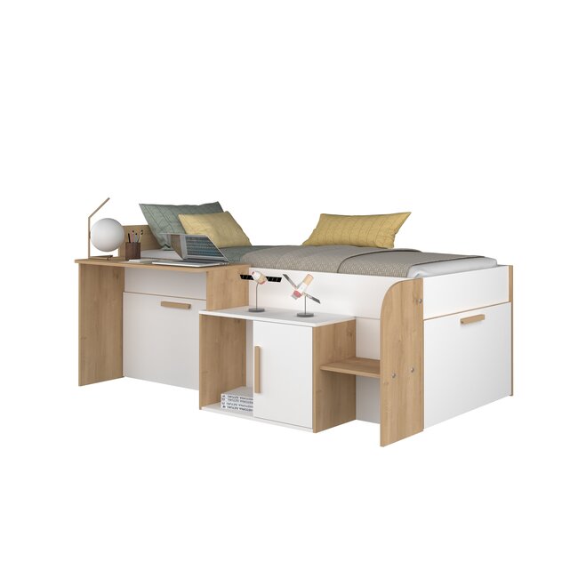 Trasman Kinderbed Sacha - Eiken met wit