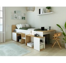 Kinderbed Gaby - Eiken met wit