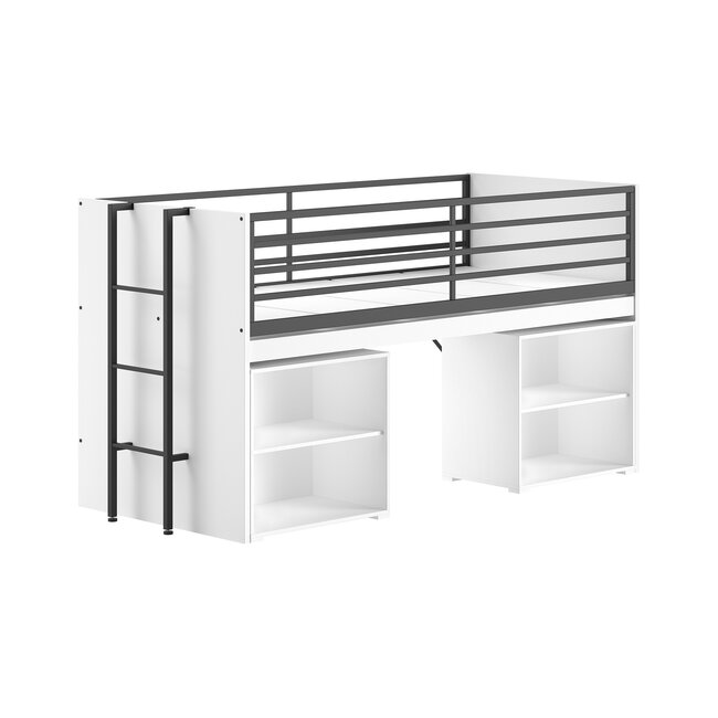 Vipack Halfhoogslaper Sam wit - met 2 boekenkasten