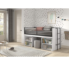 Halfhoogslaper Sam wit - met 2 boekenkasten