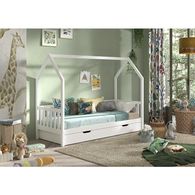 Vipack Bedhuisje Cabane - Wit- bedbank