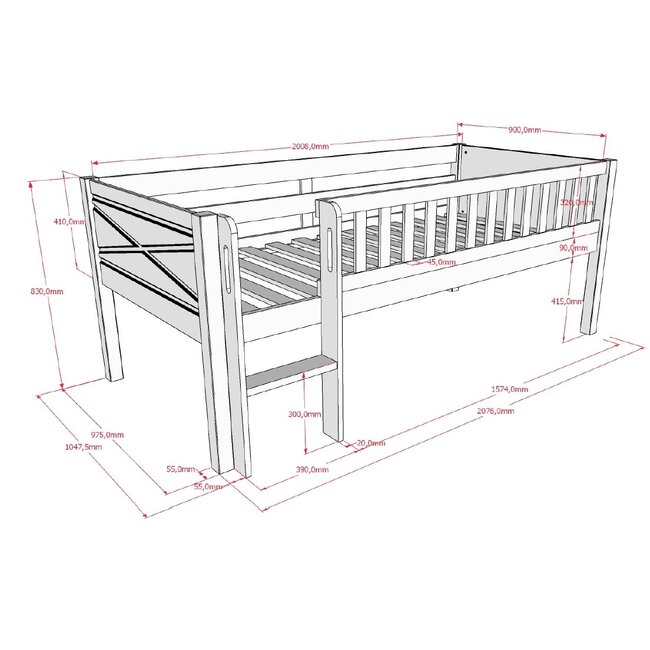Vipack Halfhoogslaper Scott - laag model