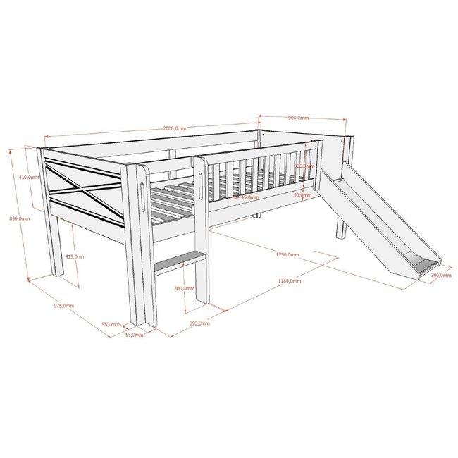Vipack Halfhoogslaper Scott - laag model