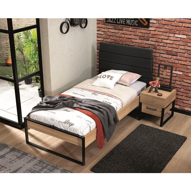 Almila Kids Kinderbed Irony recht hoofdeinde - 120x200 - Industrieel design