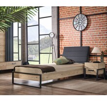 Kinderbed Irony schuin hoofdeinde - 90x200 - Industrieel design