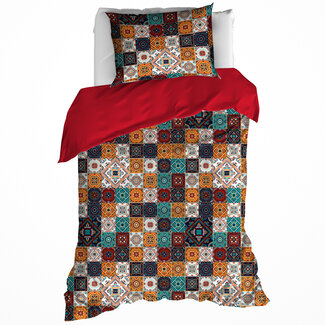 DWL Dekbedovertrek  ankara red dahlia 140x200/220+60x70