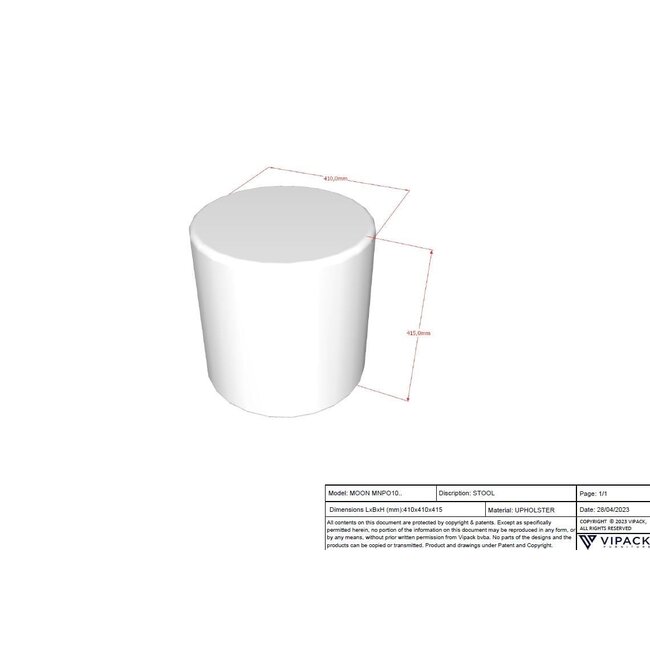 Vipack Tienerbed Moon - Wit - 90x200