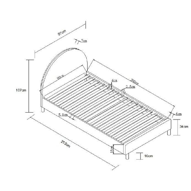 Vipack Tienerbed Moon - Wit - 90x200