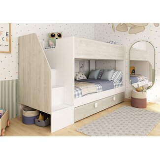 Trasman Stapelbed Easy grijs eiken met slaaplade