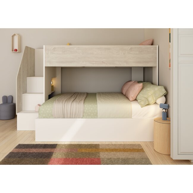 Trasman 3 persoons Familiebed - Easy grijs eiken