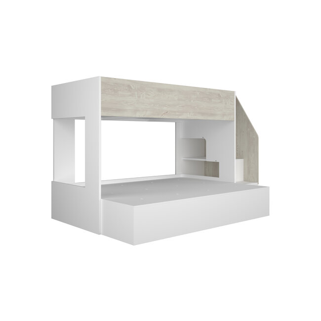 Trasman 3 persoons Familiebed - Easy grijs eiken