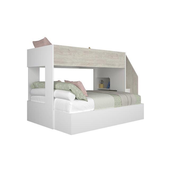 Trasman 3 persoons Familiebed - Easy grijs eiken