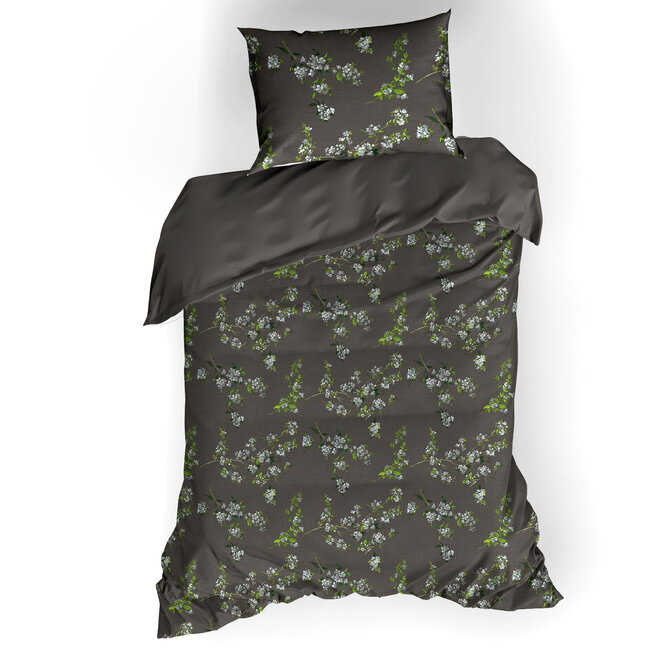 Dekbedovertrek Jasmin 100% katoen satijn castlerock 140x220 + 60x70