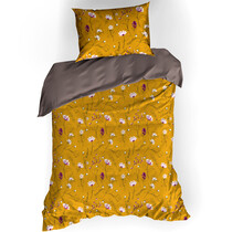 Dekbedovertrek Fleur 100% katoen satijn deep taupe 140x220 + 60x70