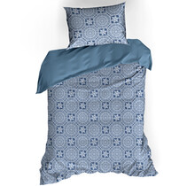 De Witte Lietaer Dekbedovertrek Katoen Satijn, Henna Blue Horizon - 140 x 200/220 + 60 x 70 cm