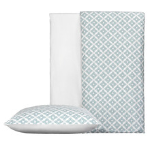 De Witte Lietaer Dekbedovertrek Katoen Satijn, Azulejos Tourmalin - 140 x 200/220 + 60 x 70 cm